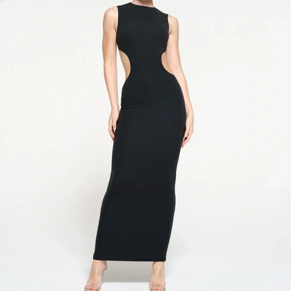 SOLD❗️❗️ NWT: SKIMS - CUT OUT OPEN BACK LONG DRESS: FITS EVERY BODY - Picture 2 of 10